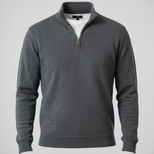 NWT GAP Men’s Textured Half-Zip Pullover Sweater Heather Charcoal Gray L